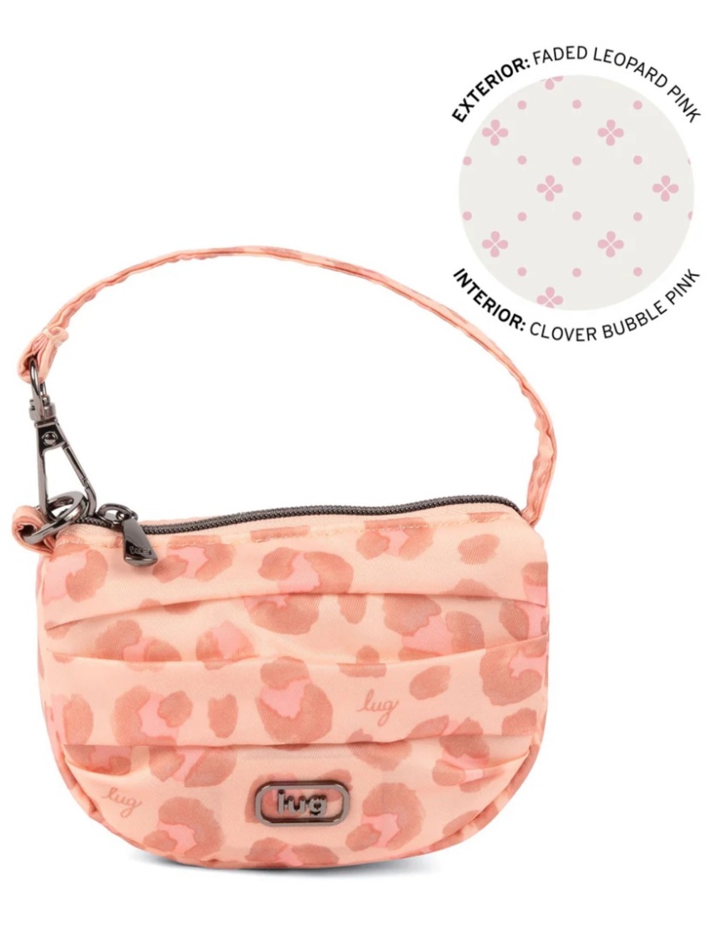 Lug Disco Pleated Pouch Faded Leopard Pink